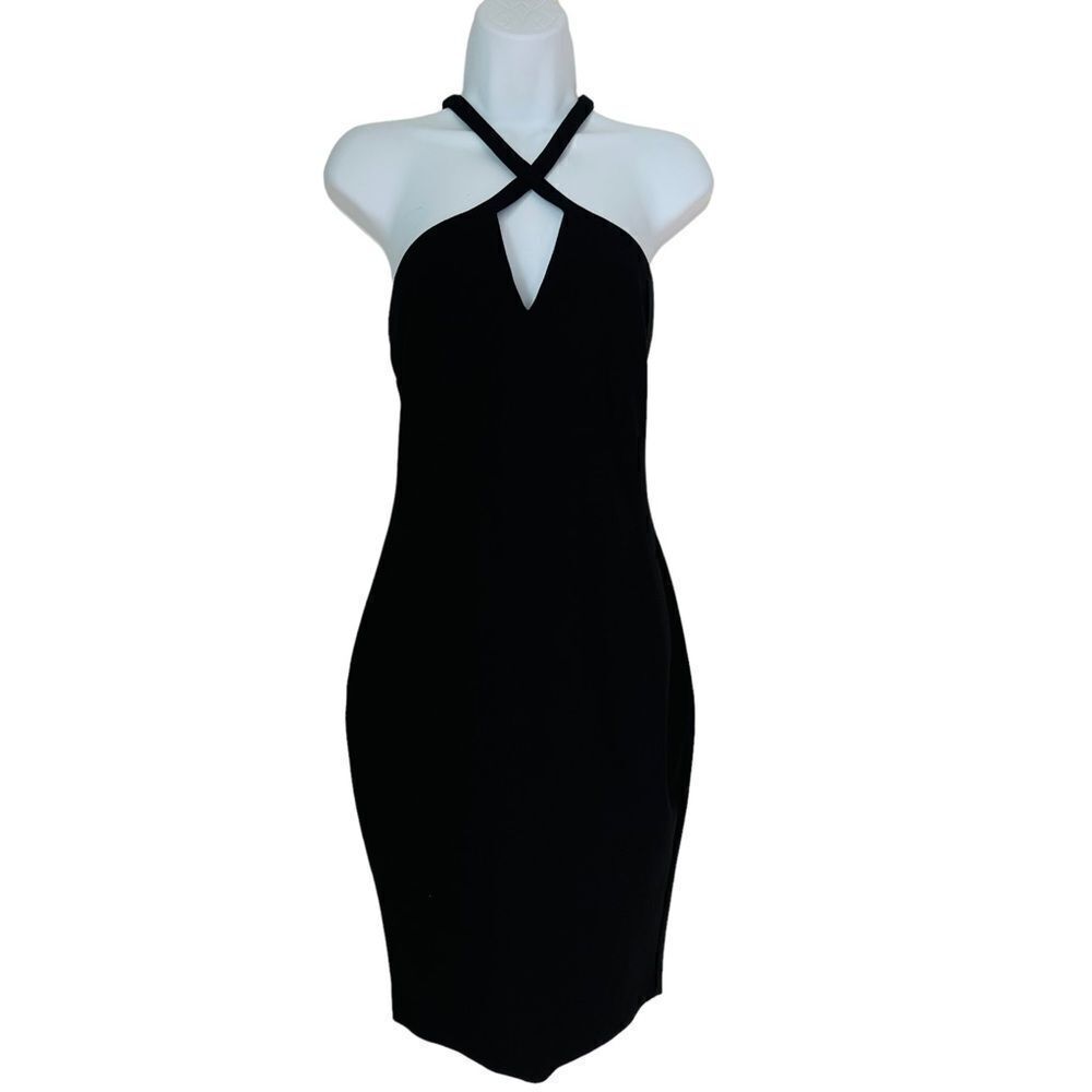 Likely Black Strappy Sleeveless Keyhole Sheath Evening Elegant Dress sz 8 - Picture 2 of 9